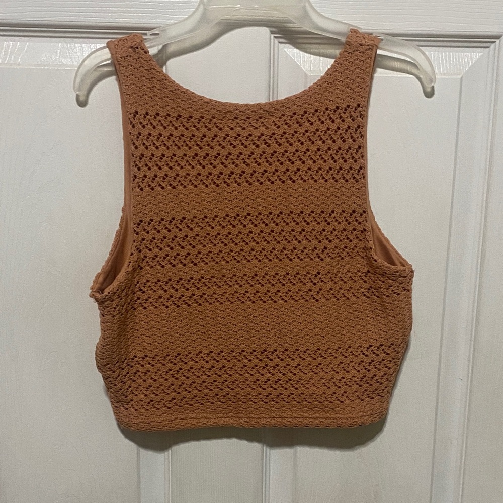 RACHEL Rachel Roy Tan Crochet Crop Top - Picture 3 of 4